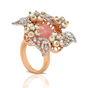 Luxury pearl STONE- Diamond Ring